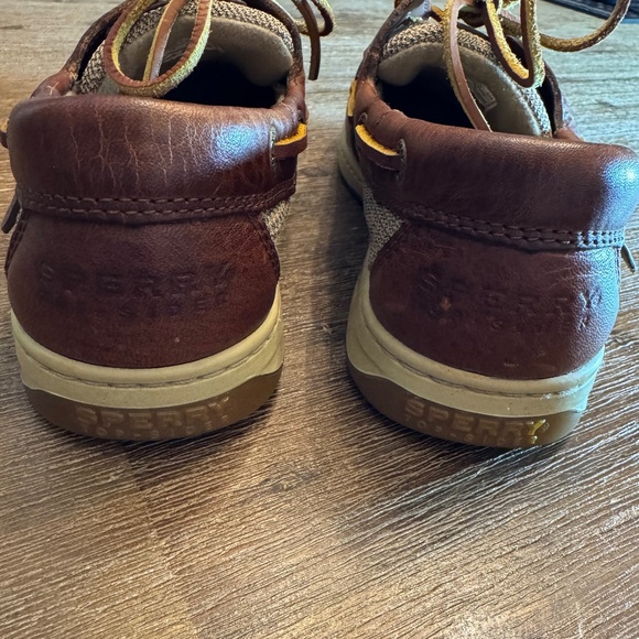 ⛵Sperry Top-Sider A/O 2-Eye Boat Shoes | Brown Leather & Knit Fabric  Women’s 8M - Picture 7 of 14